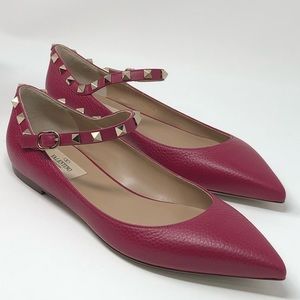 Rockstud Mary Jane Ankle Strap Ballerina flats